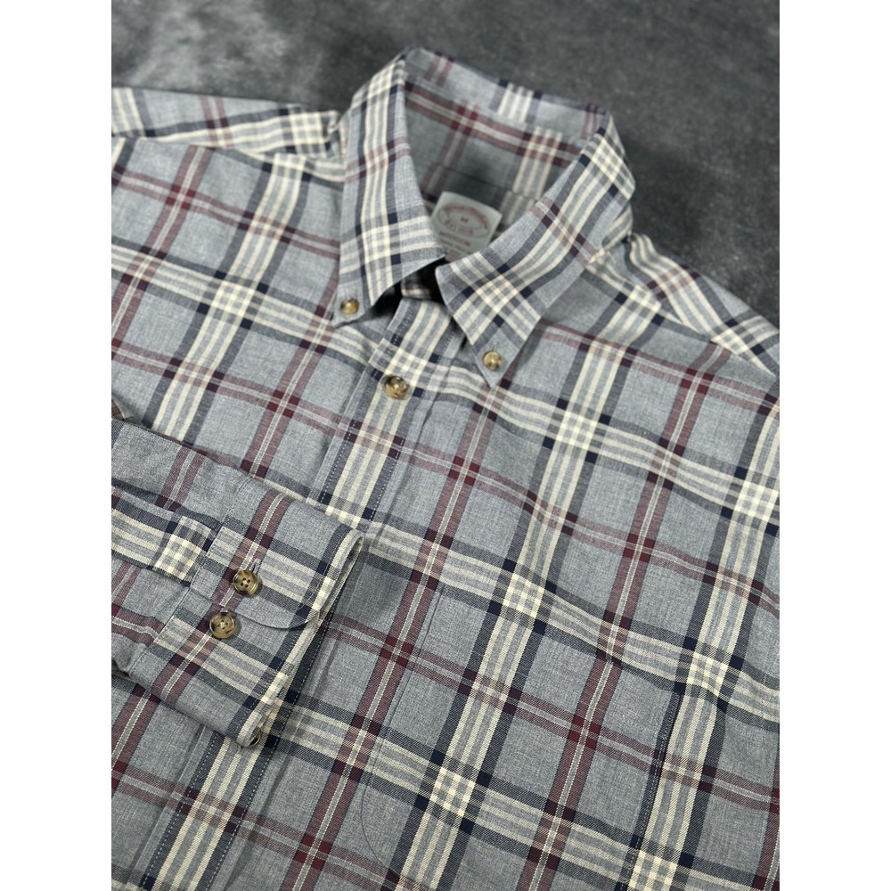 Brooks‎ Brothers Madison Fit  MENS MEDIUM Button Down Shirt Plaid Check
